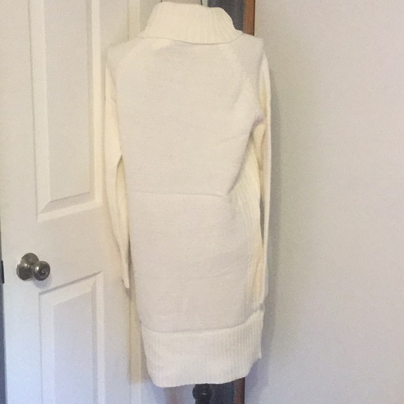 IVORY TURTLENECK SOFT SWEATER DRESS - Picture 3 of 8